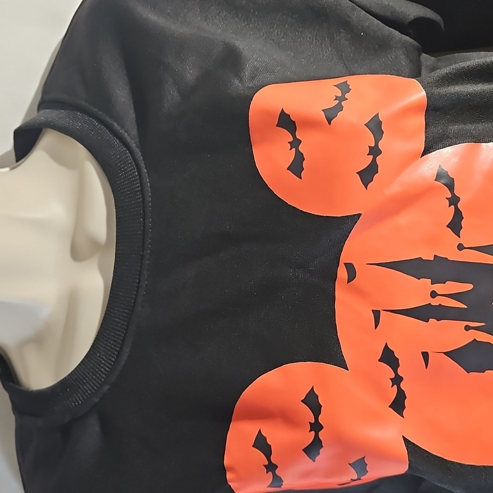 Handmade Halloween Mickey Ears Castle Sweatshirt Black Orange Size Small Iron-on - Picture 10 of 17